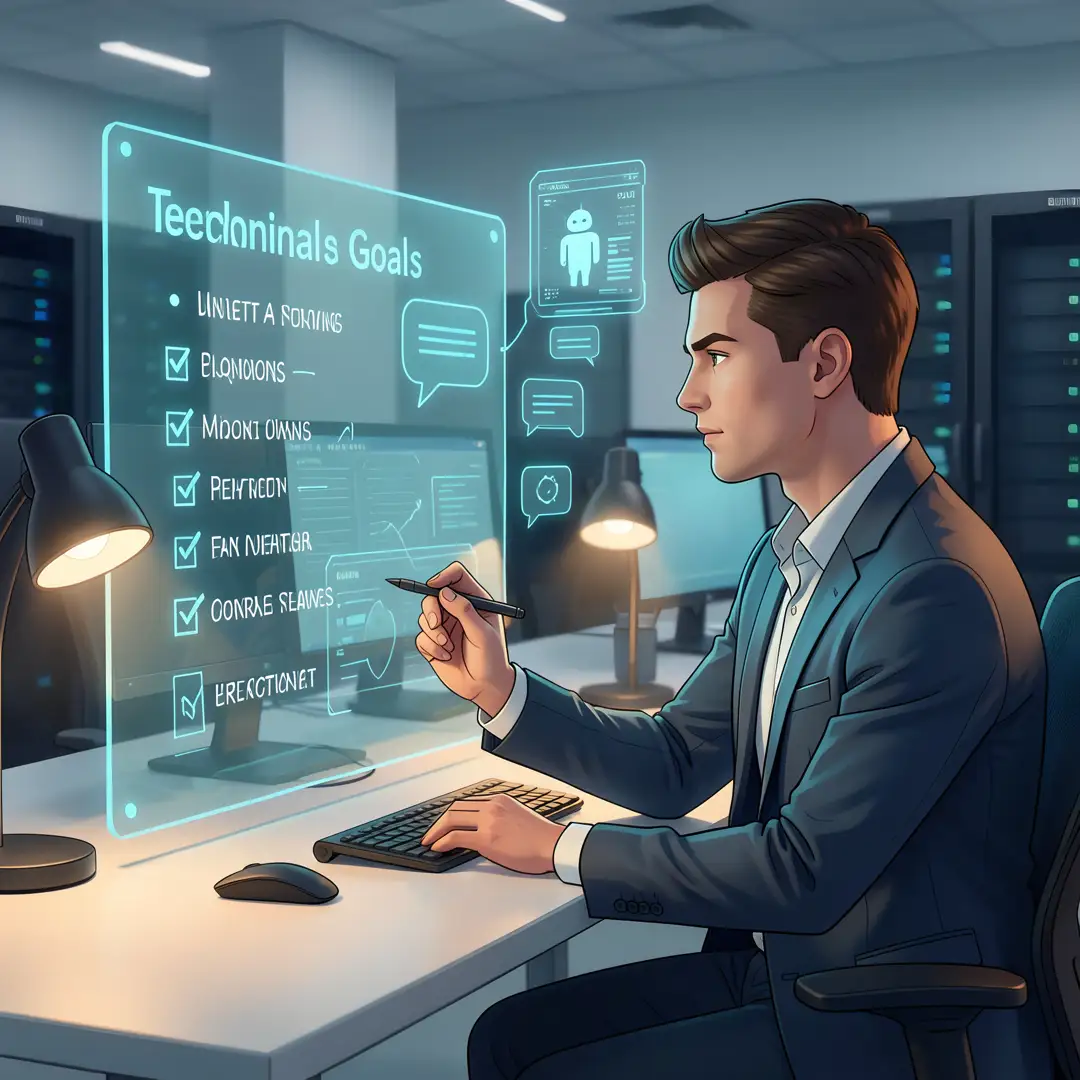 Step 3: Illustration for step: Set clear goals related to How AI Is Changing the Future of Technical Support