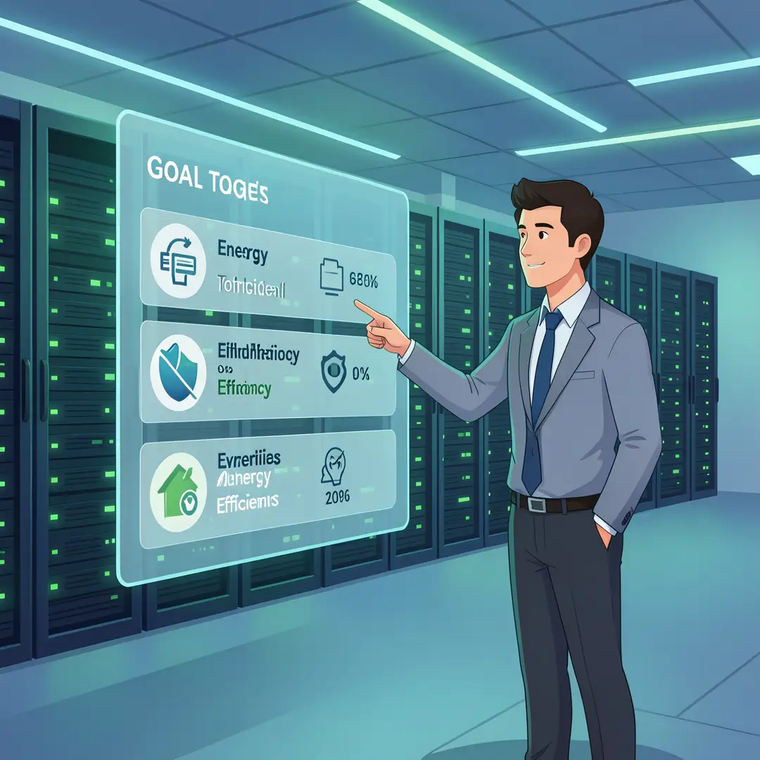 Step 3: Illustration for step: Set clear goals related to How Modern Data Centers Are Becoming More Energy E
