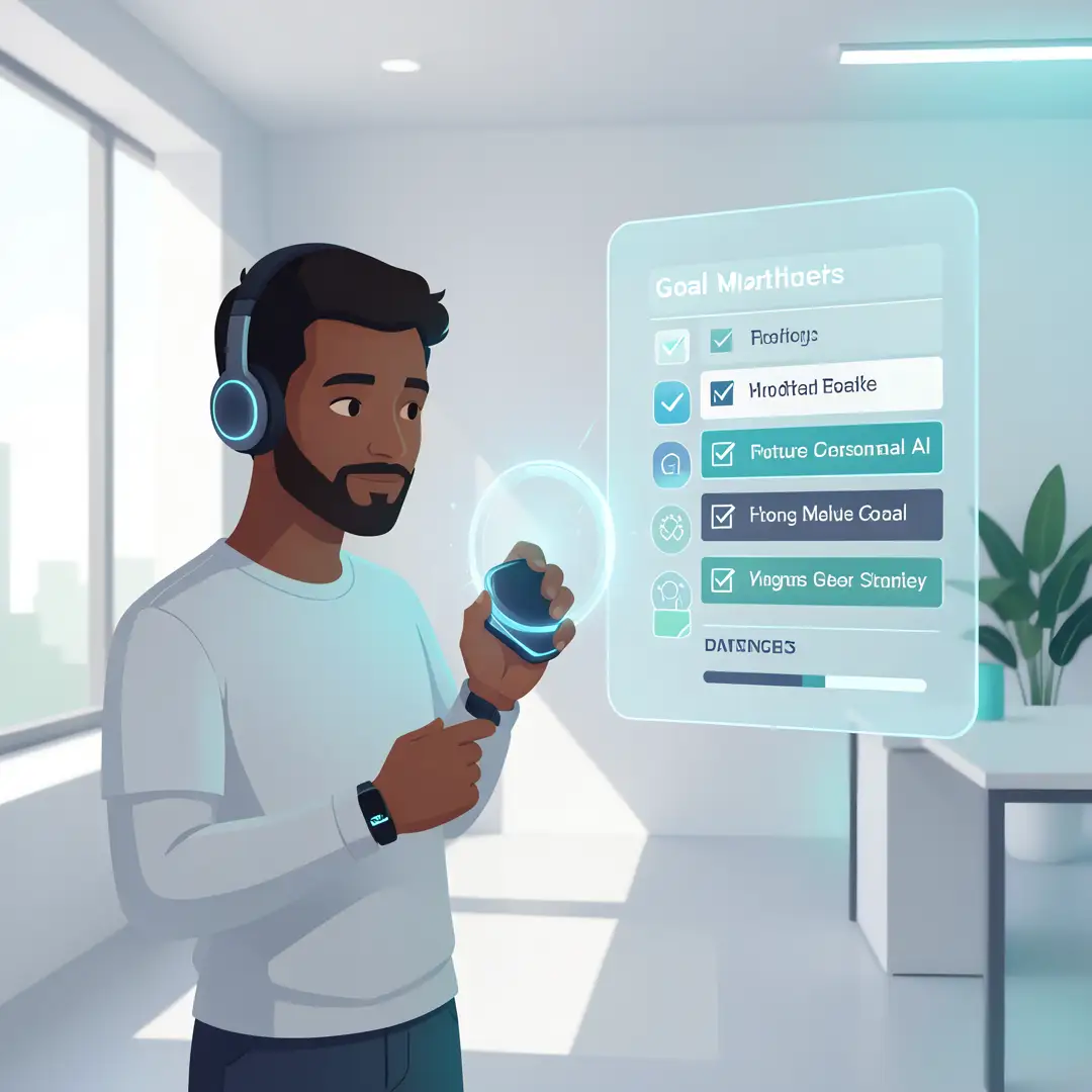 Step 3: Illustration for step: Set clear goals related to The Future of Personal AI Devices, professional ed